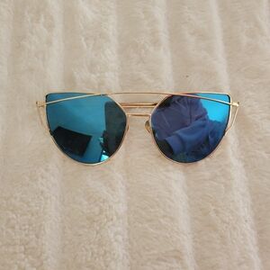 Gold and Blue Sunglasses